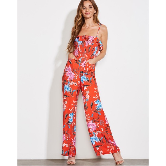 ALI & JAY Pants - ALI & JAY Sangaria Floral Ruffle Pants Jumpsuit XS